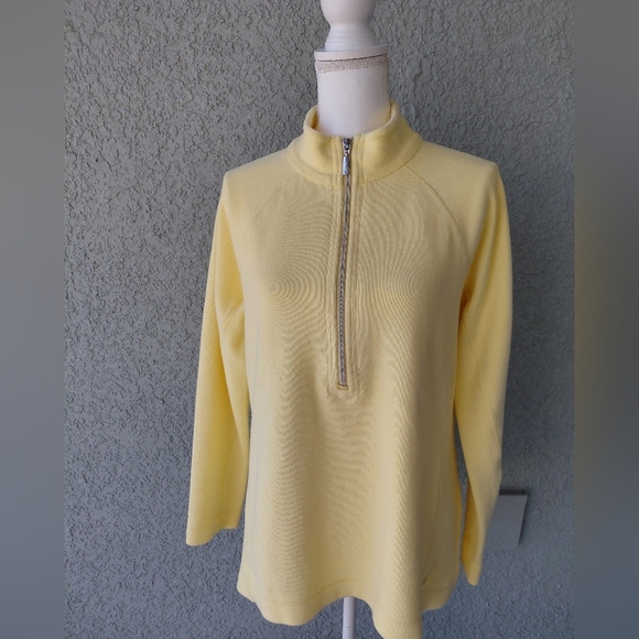 Tommy Bahama Sweaters - Tommy Bahama Pale Yellow Half-Zip Turtleneck Sweater